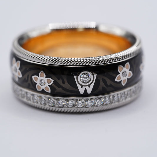 【中古・美品】ウェレンドルフ ブラックシルク Ref.606890 K18WG/YG ダイヤ0.55ct｜正規OH済・CGL鑑別書付