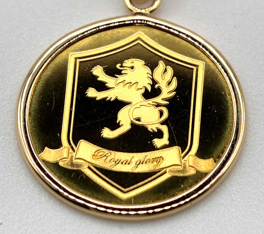 【美品】K24/K18 SPERANZA クラウン＆ライオン コインペンダント