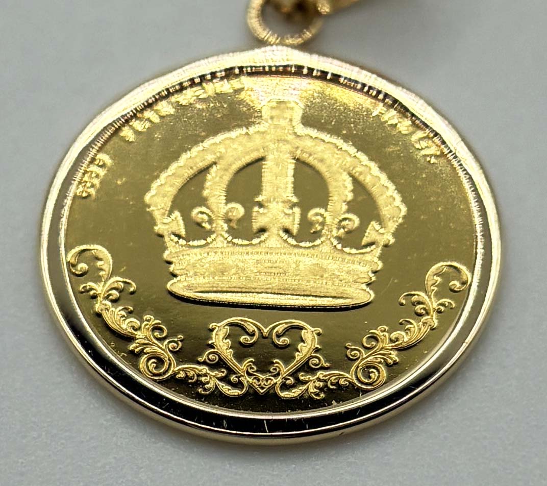 【美品】K24/K18 SPERANZA クラウン＆ライオン コインペンダント